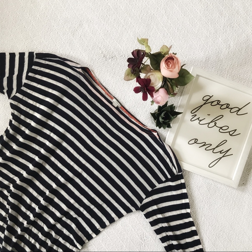 J. Crew Navy and White Striped T-Shirt